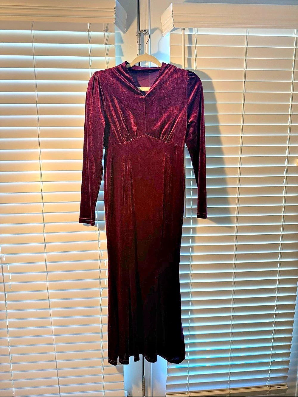 Long Sleeve Maxi Dress in plum